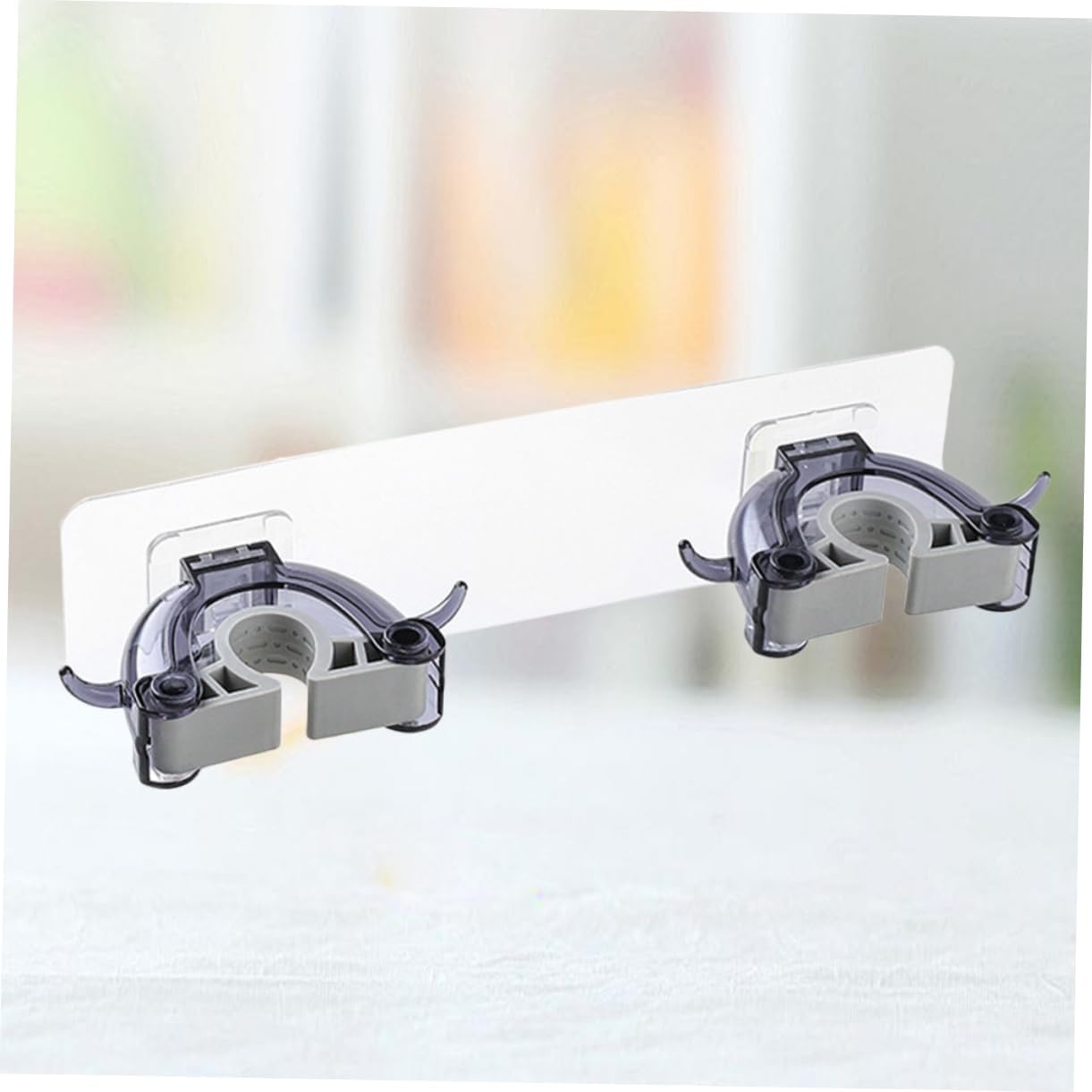 Angoily Lot De 2 Supports Muraux Sans Couture En Plastique Pour Balais Robustes Pour La Maison La Salle De Bain - Autocollant