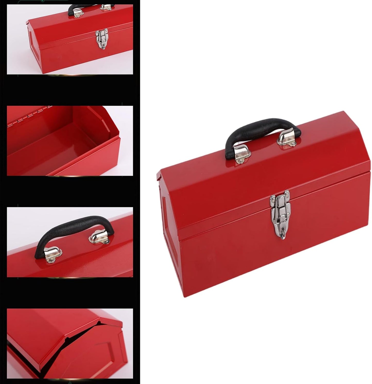 Boîte à Outils Portative En Forme De Toit Rouge Pour Réparation De Maison Et Atelier