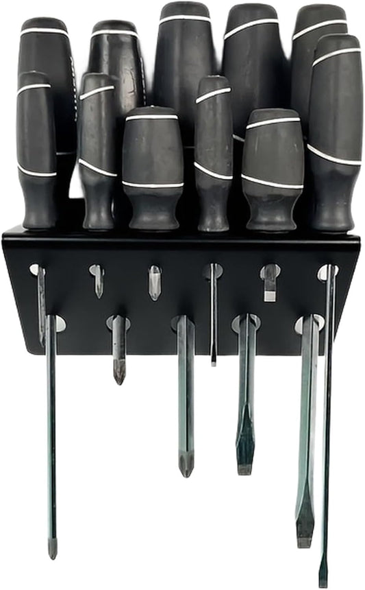 Support De Tournevis, Organisateur D'outils, étagère De Rangement, étagère Murale Pour Atelier, Design Fin Et Peu Encombrant, Construction En Fer, 11 Ou 22 Trous, 38,1 Cm De Long, Finition