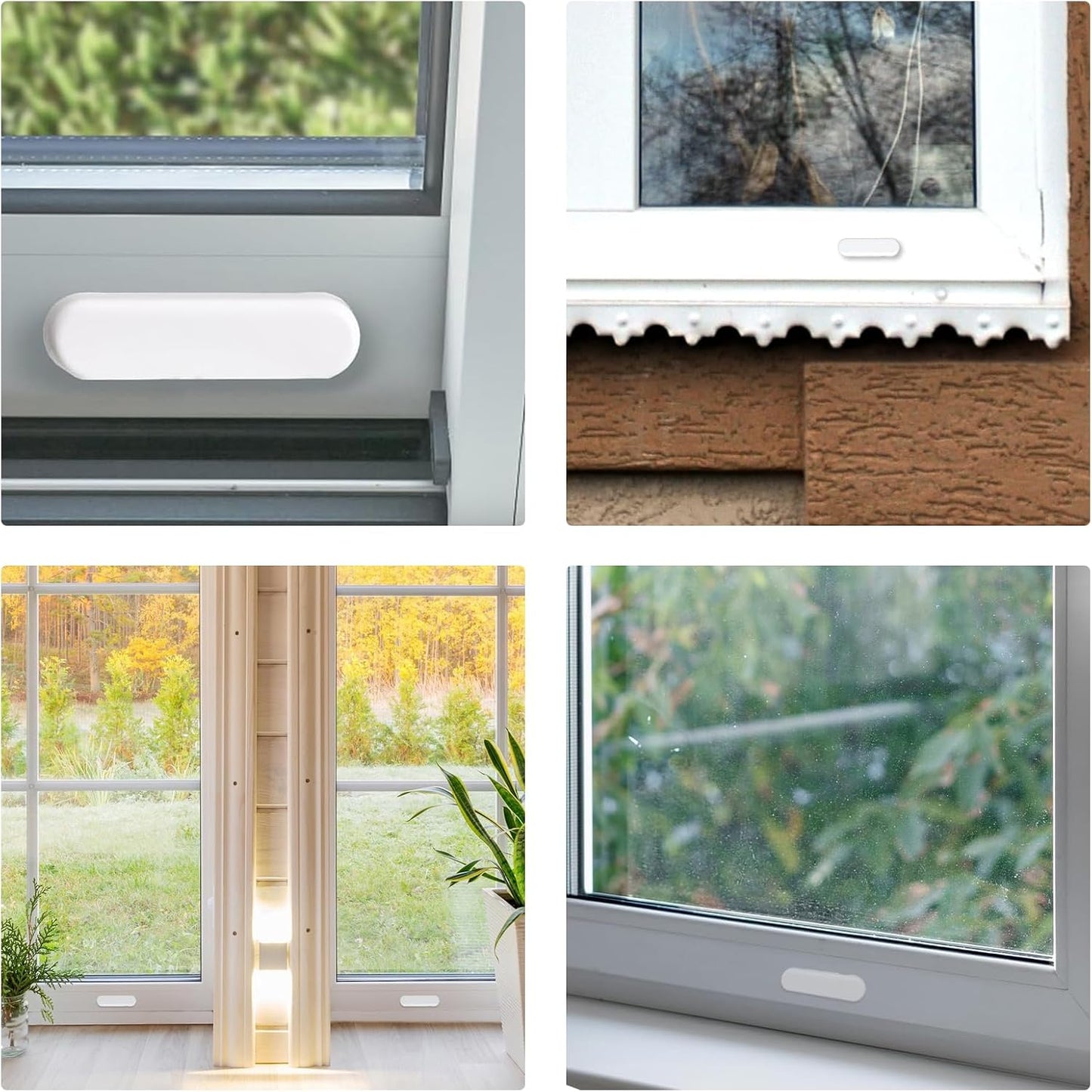 100pcs Window Drainage Cover Caps Drain Cover Drain Hole Covers UPVC Window Sill Drip Vents Plastic Window Sill Caps