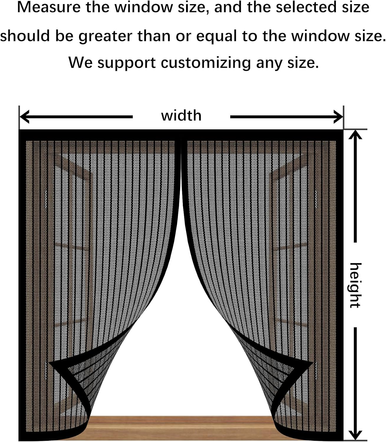 Mosquito Net Window 119 X 100 Cm Roll-Up Magnetic Automatic Stop For Types Of Windows, Black