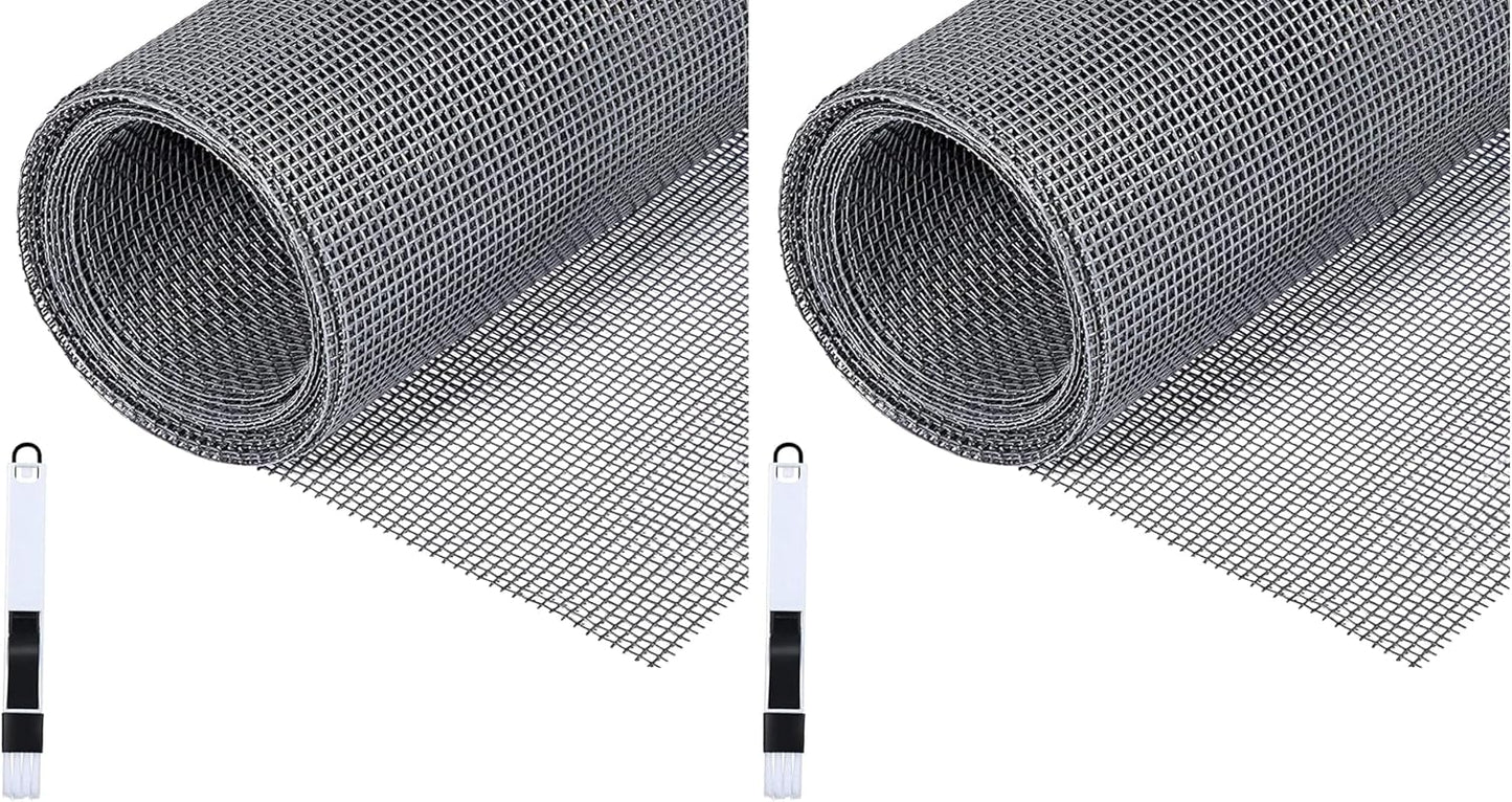 Fillis Window Fly Screen 150 X 300 Cm Fibreglass Insect Screen By The Metre DIY With Cleaning Brush, Mosquito Net For Windows, Balcony Door And Living Room, Grey