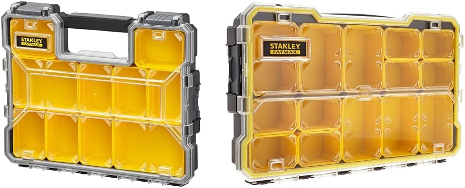  Stanley 1-97-519 Organisateur De Rangement Gamme FatMax - Etanche - Polycarbonate Incassable & Stanley Fmst1-75779 Boîte À Outils Étanche Profi 2/3 Gamme FatMax - Couvercle Transparent