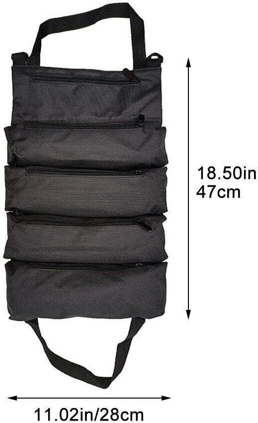  Sanfly Sac à Outils Enroulable, Organisateur D'outils En Rouleau, Pochette En Rouleau, Porte-Outil Suspendu à Fermeture éclair, Fourre-Tout, Sac à Outils De Travail Pour Mécanicien électricien