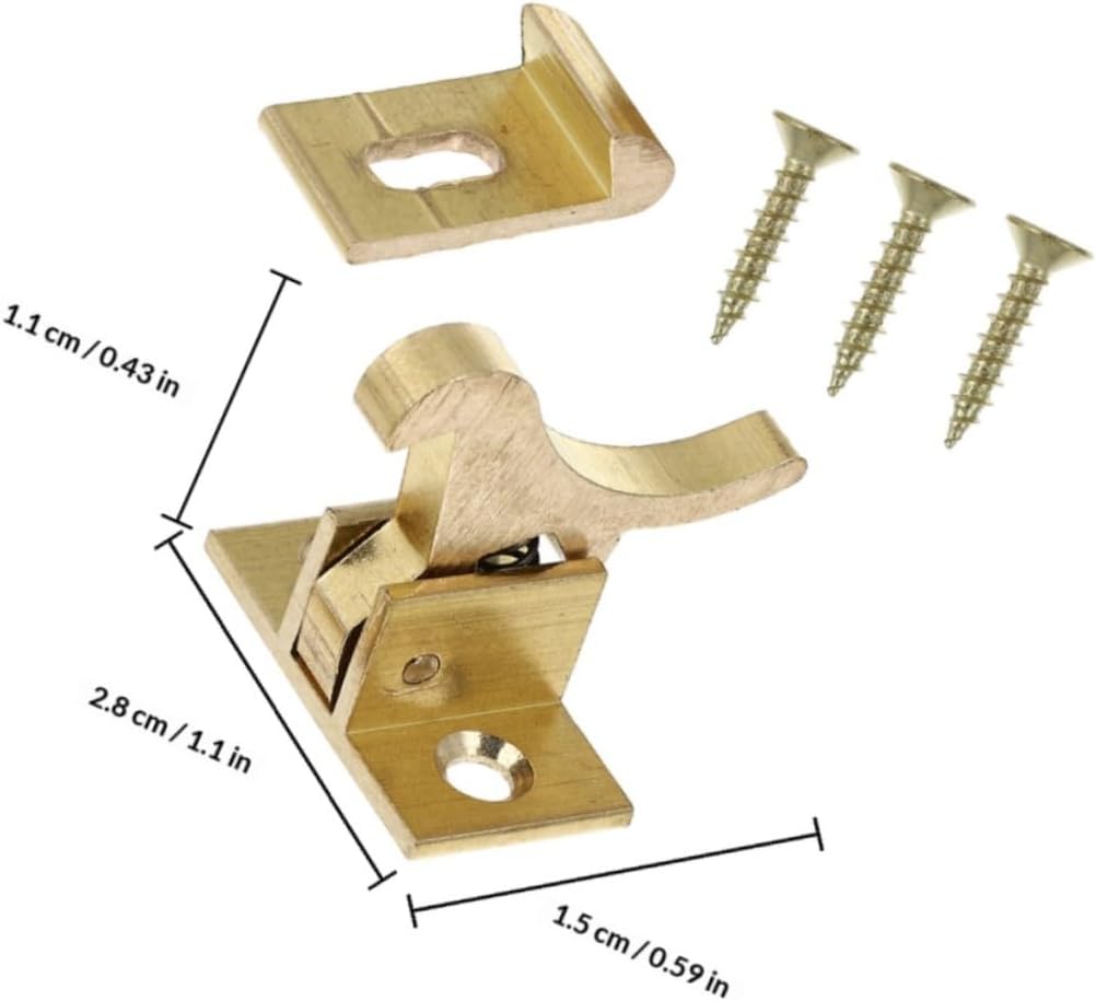  Ciieeo Lot De 4 Loquets Coudés En Cuivre Massif Pour Portes Et Fenêtres, Loquet De Meuble Robuste, Remplacement Pour Armoires Et Placards, Accessoires De Quincaillerie Pour Camping-car,