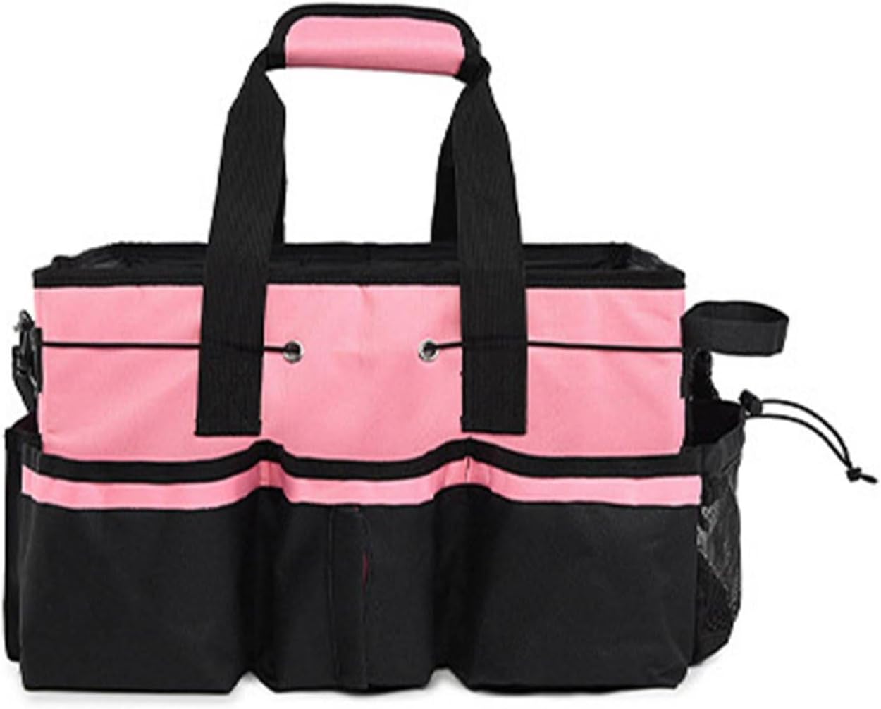  Qianly Sac Fourre-tout à Outils Multi-Poches Multifonctionnel Sacoche à Outils Portable Avec Bandoulière Compartiments Réglables Pour Voiture, Garage, Jardin, Blanc, Ns-214