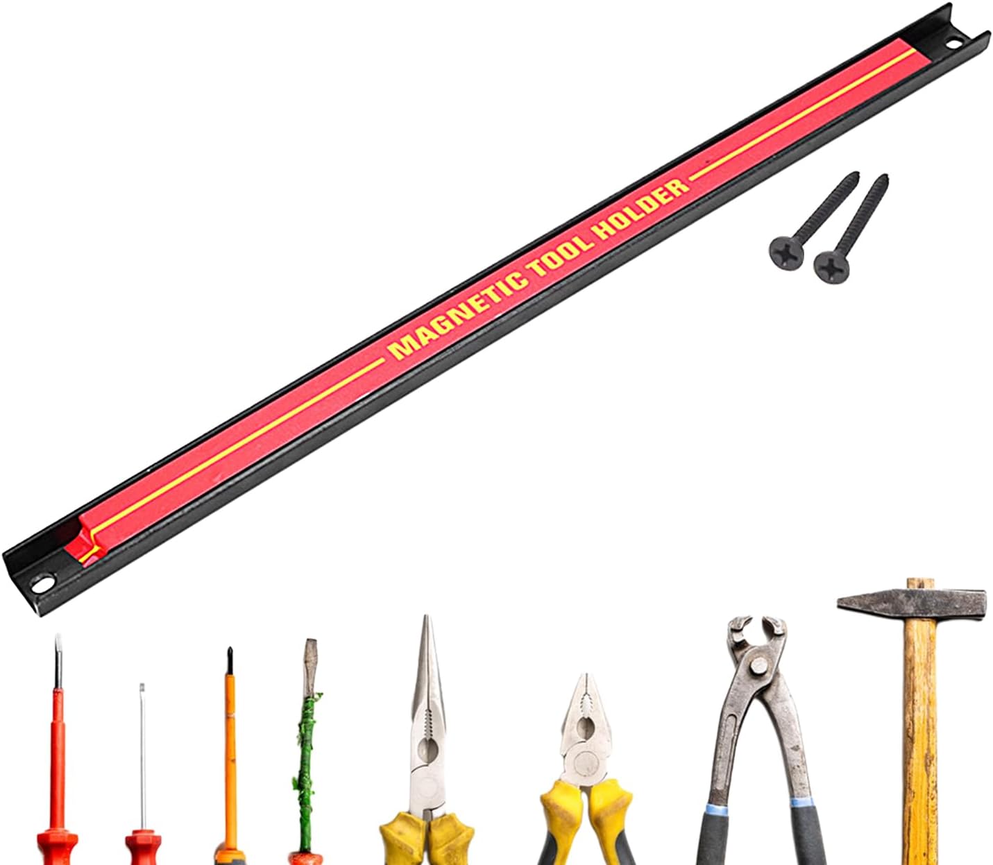  Barre à Outils Magnétique, Organisateur D'outils Magnétique | Porte-outils Mural De Grande Capacité | Barre à Outils En Métal Pour Atelier, Maison, Organisateur D'outils Peu Encombrant Pour De