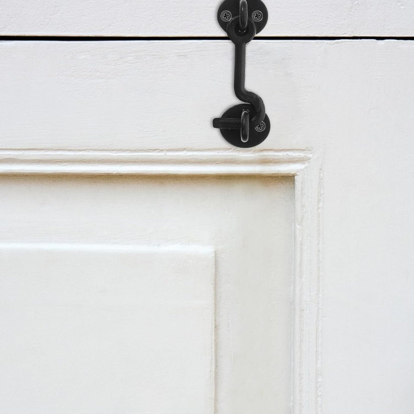  Ciieeo Loquet à Œillet En Fonte Renforcée, Crochet De Fenêtre Ancien En Métal Épais, Résistant à La Corrosion, Avec Vis De Fixation, Pour Porte De Garage Et Placard, Quincaillerie