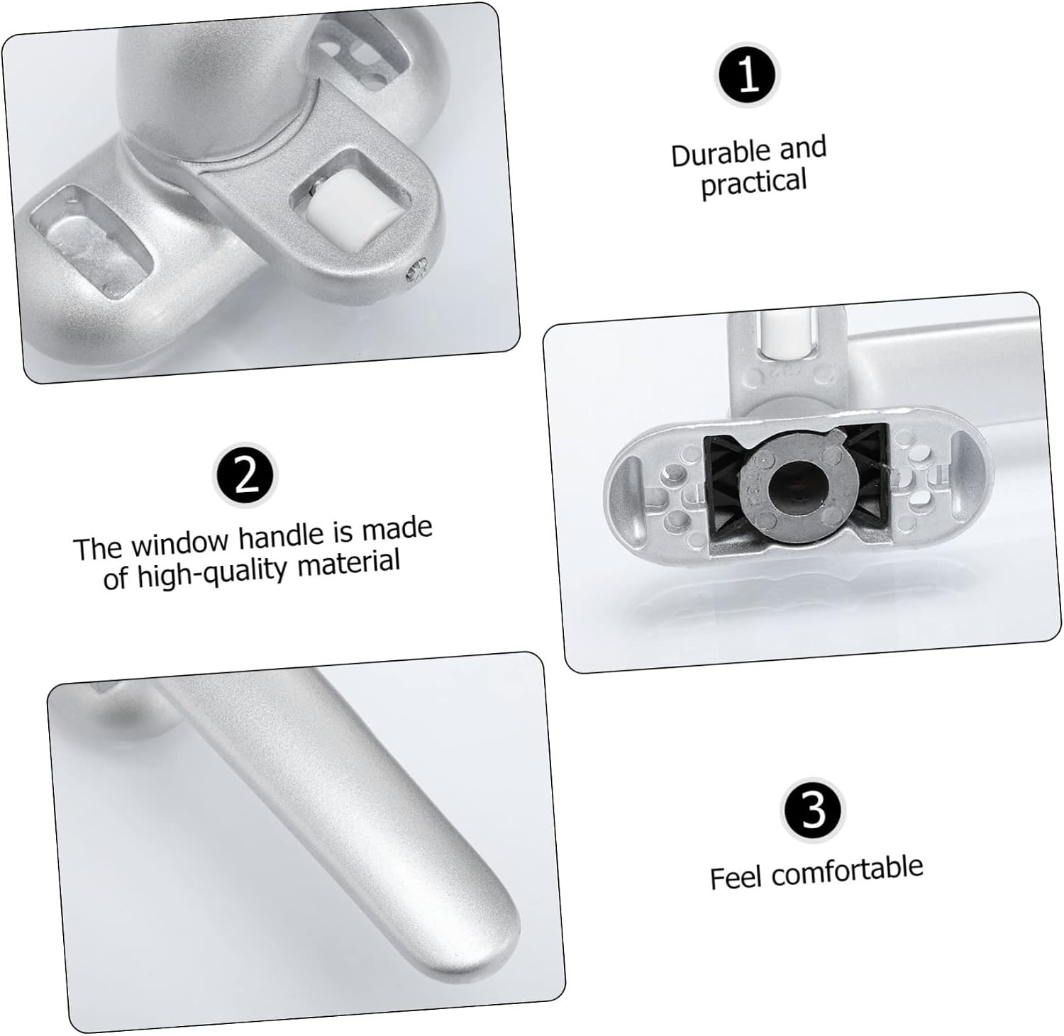  Jojofuny 2pièces Poignées De Fenêtre Alliage Aluminium Lot De Accessoires De Fenêtre Convient Pour Maison Bureau Et Hôtel