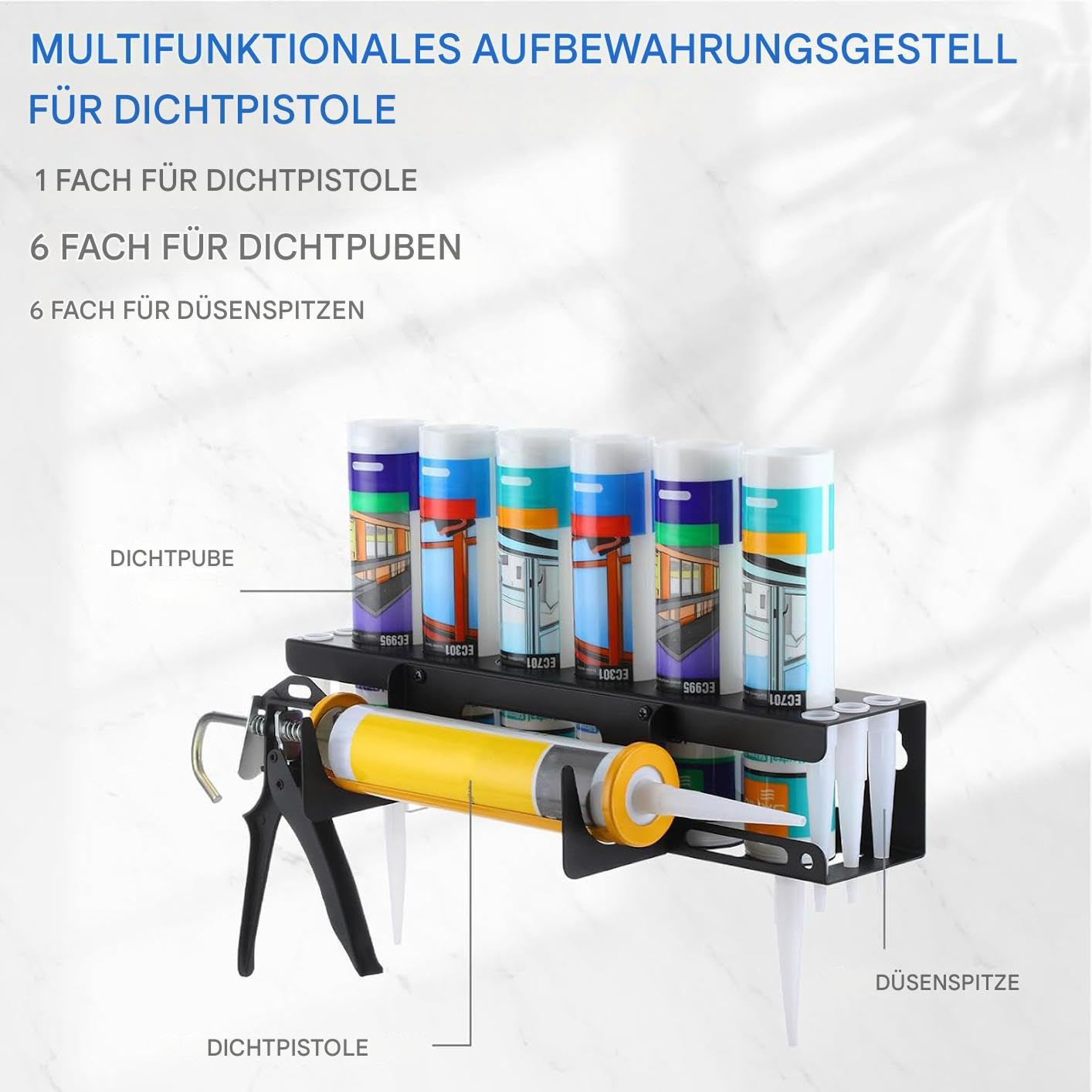  Distributeur De Mastic Pour Atelier - Montage Mural - Rangement Pour Artisans, Personnel D'entretien, Ouvriers De Construction