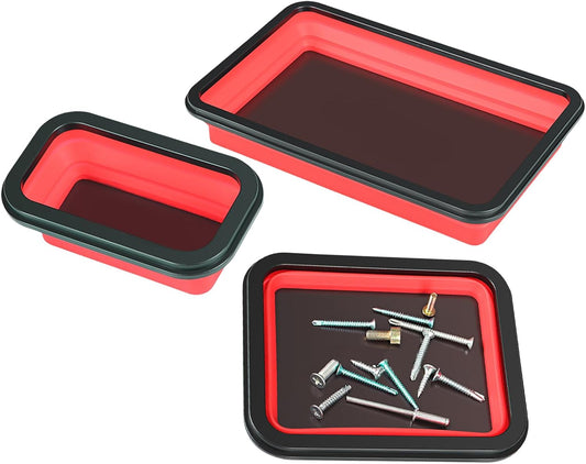  Générique Bac Magnétique Pour Boulons,Ensemble De 3 Plateaux Organisateurs Magnétiques Pour Pièces | Organisateur D'outils Pliable Pour Tri Vis Écrous Atelier Garage De Réparation