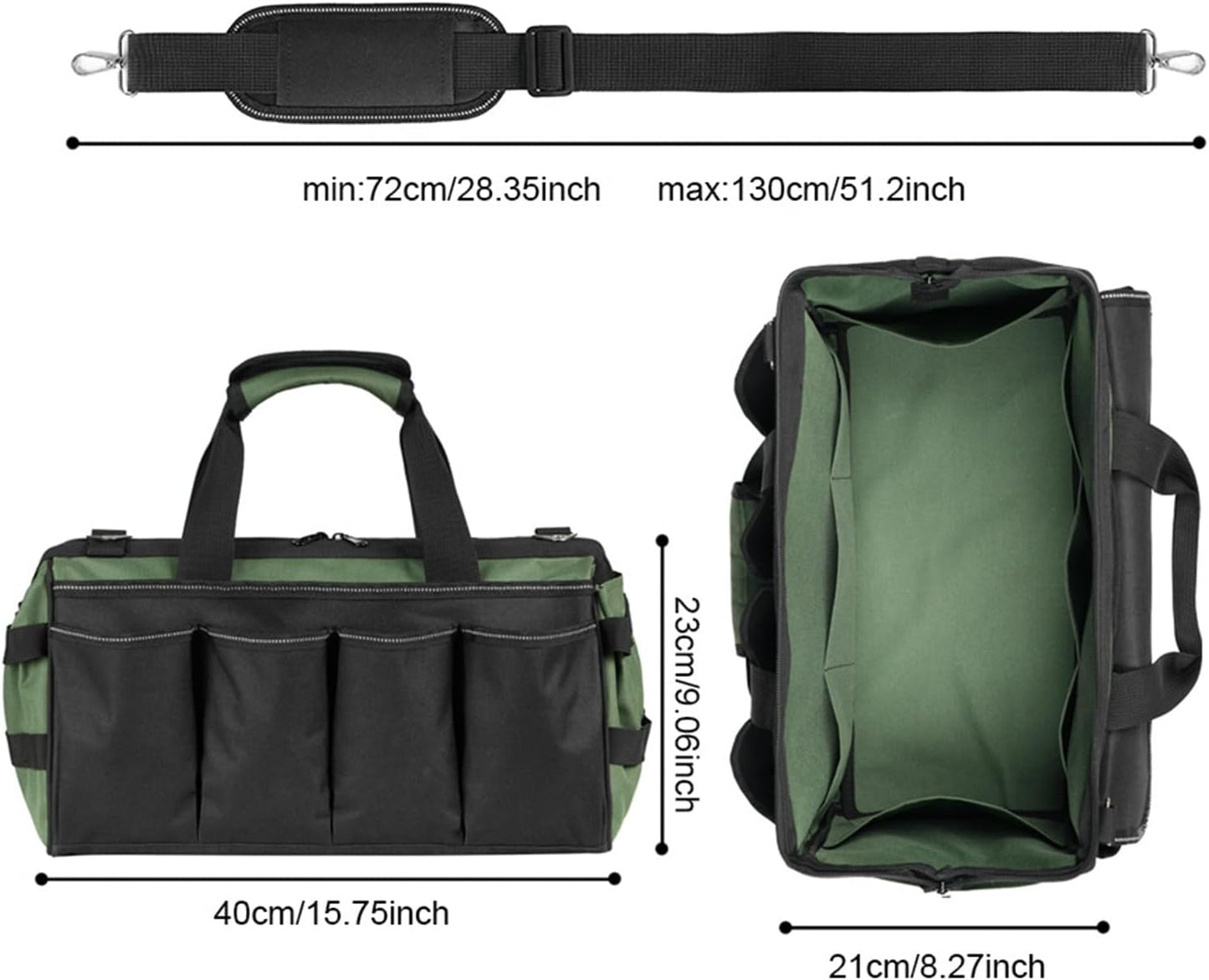 GENERIC Sac à Outils, Organiseur Portable En Tissu Oxford, Sac à Outils D'électricien à Large Ouverture, Pour Homme, Mécanicien, électricien, Charpentier, Garage, Réparation De Voyage, Tournevis, Clés, Forets