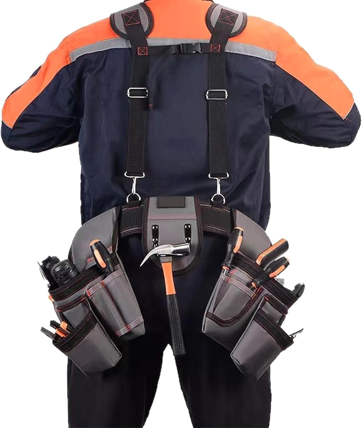  Ceinture Ergonomique Pour Outils De Travail Avec Compartiment De Rangement Multi-poches, Sangle Rembourrée Renforcée, Porte-jarretelles Réglables, Pochette à Outils, Ceinture De Charpentier