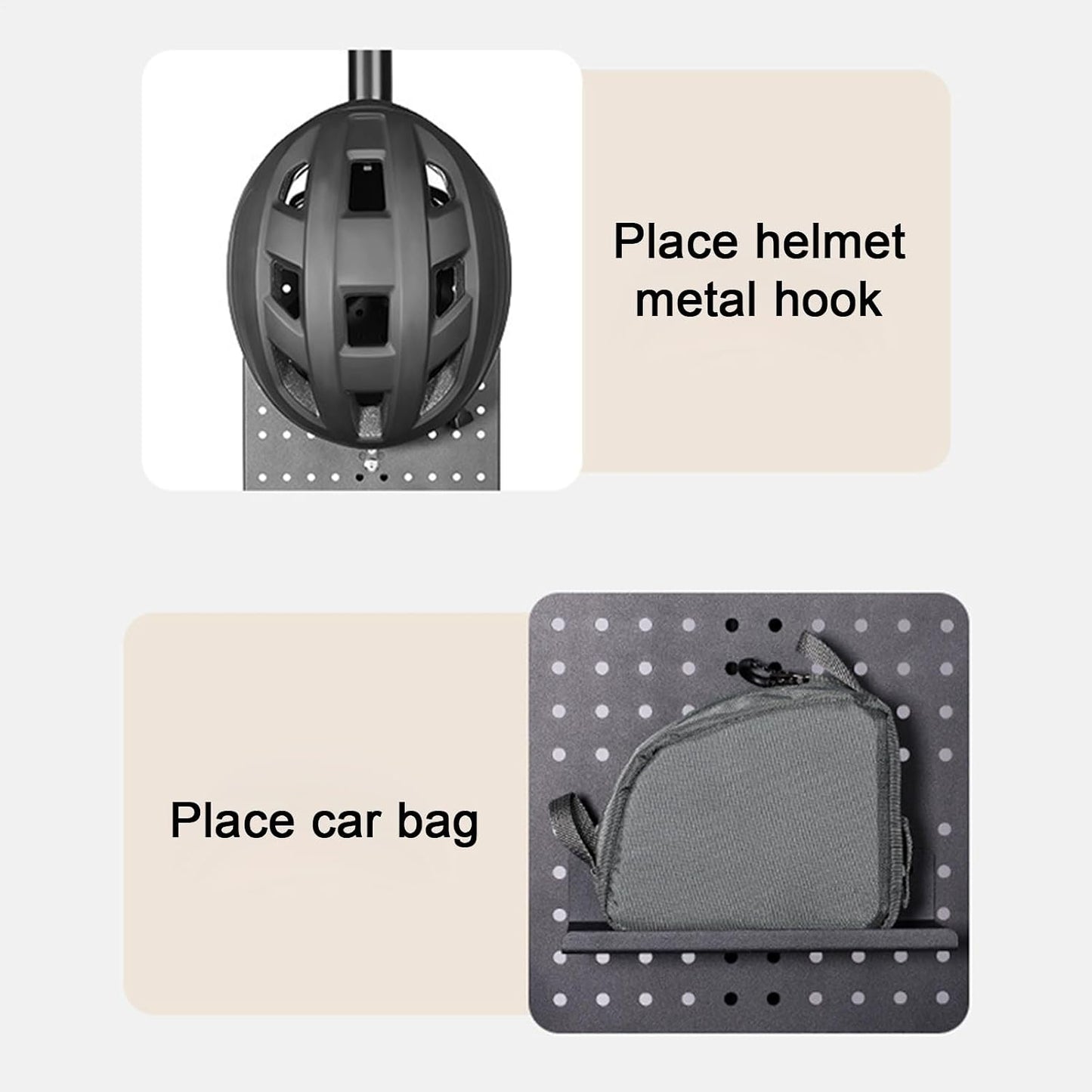  Support D'affichage Pour Panneau Perforé | Organisateur D'outils De Vélo En D'aluminium | Support Mural Pour Casque, Pour Garage, Mur, Bureau, Atelier