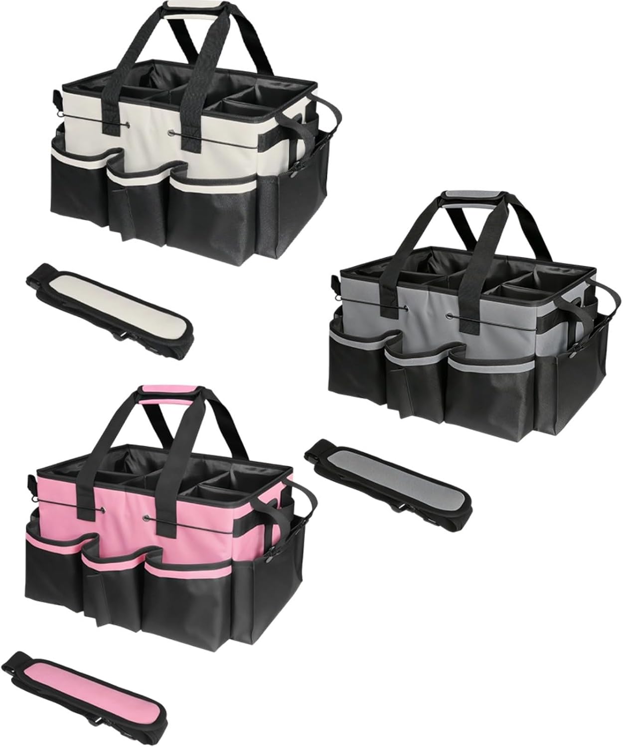  Grand Sac De Nettoyage, Pour Sac Caddy, Avec Planche De Support Robuste Intégrée, Sac De Rangement étanche, Avec Bandoulière Réglable Et Séparateurs, Pour Outils De Maison, De Jardin, De Voiture