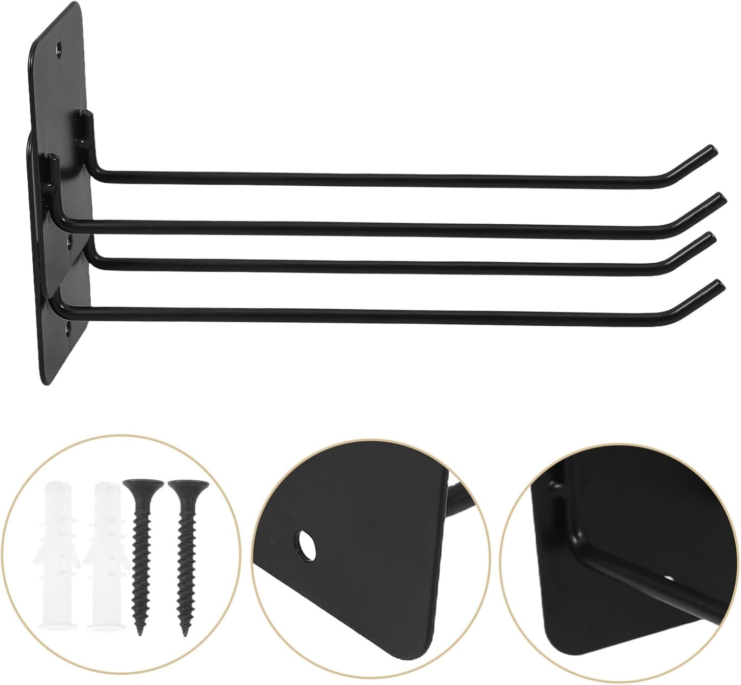  Ciieeo Lot De 2 Crochets Muraux En Fer Noir Pour Garage Cuisine, Organisateur De Balai Robuste Et Multifonctionnel, Pour Pelles Et Balais