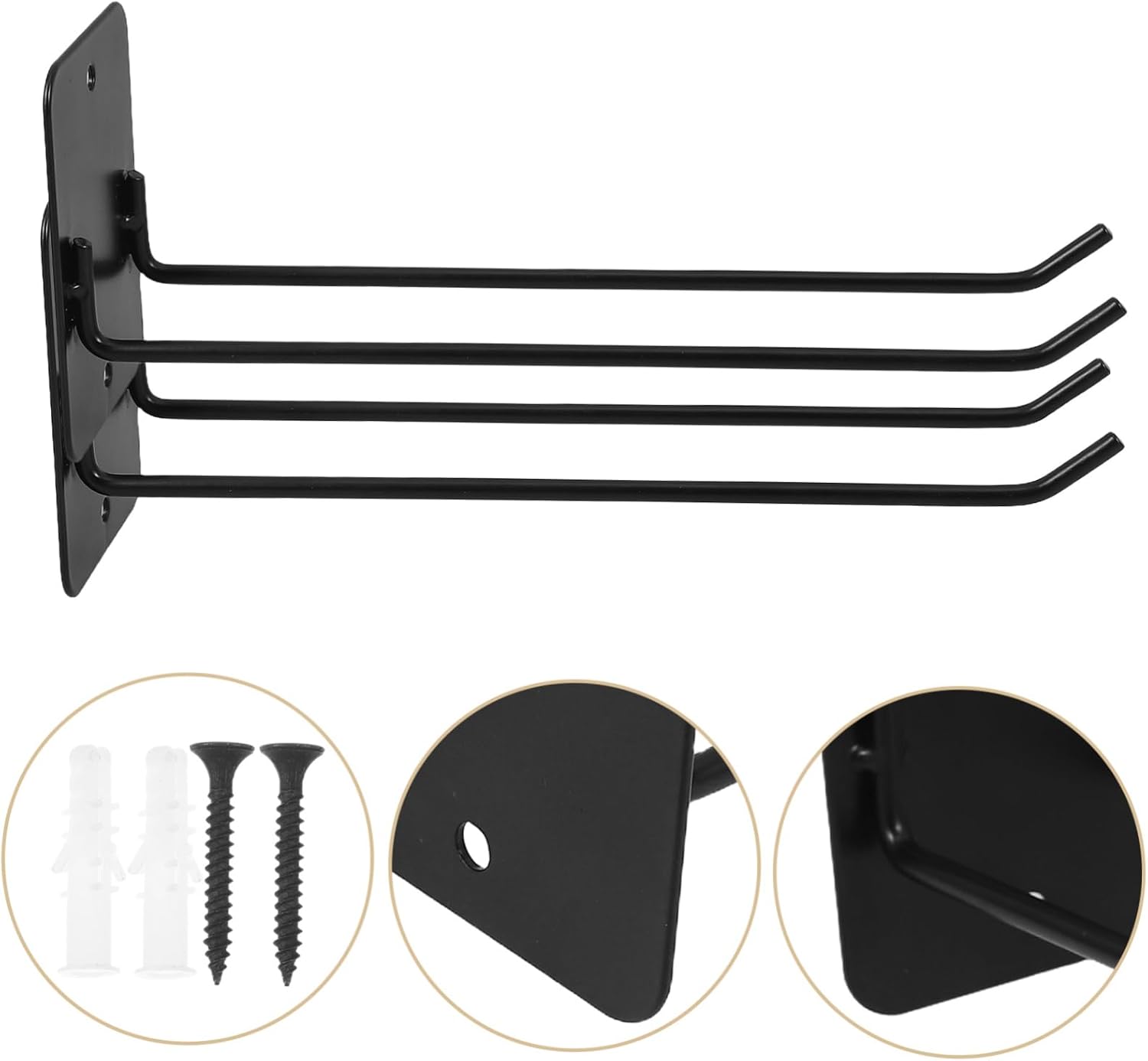  Ciieeo Lot De 2 Crochets Muraux En Fer Noir Pour Garage Cuisine, Organisateur De Balai Robuste Et Multifonctionnel, Pour Pelles Et Balais