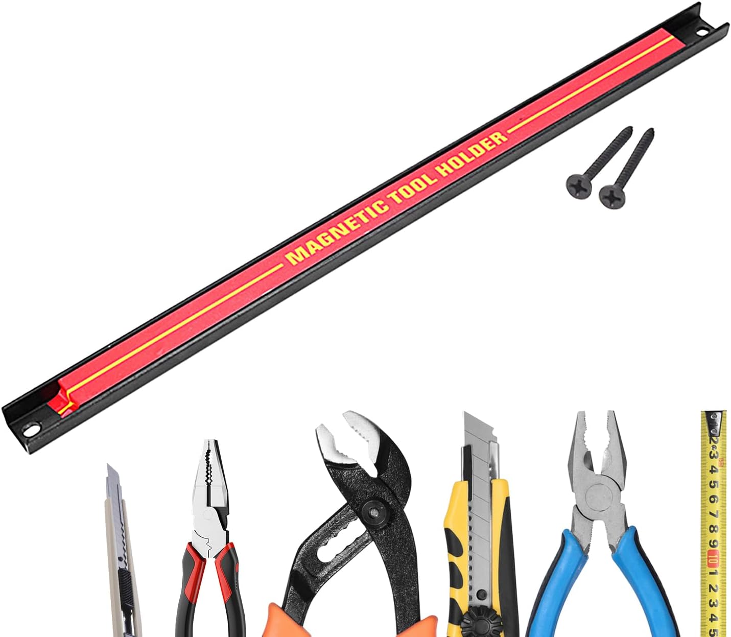  Barre à Outils Magnétique, Organisateur D'outils Magnétique | Porte-outils Mural De Grande Capacité | Barre à Outils En Métal Pour Atelier, Maison, Organisateur D'outils Peu Encombrant Pour De