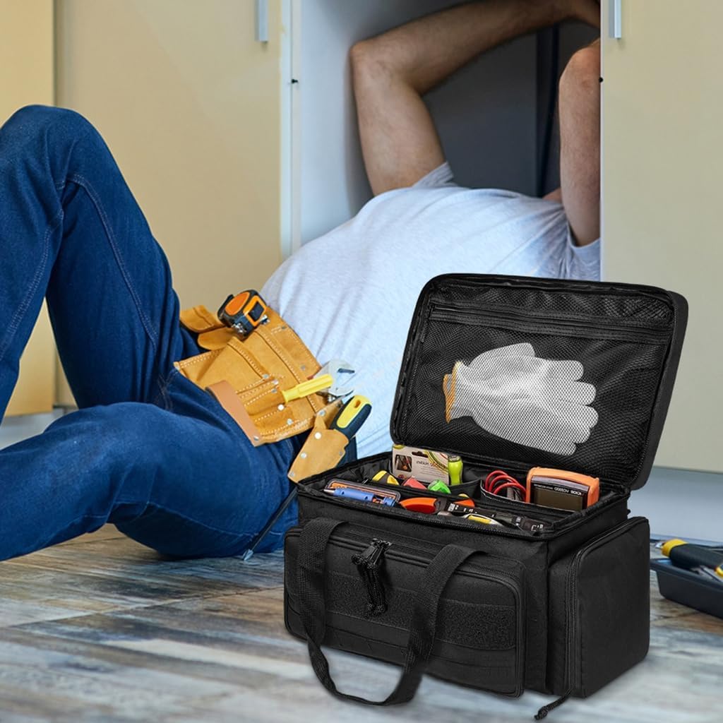  Sac De Travail Multifonction Pour Artisans, électriciens, Charpentiers, Noir