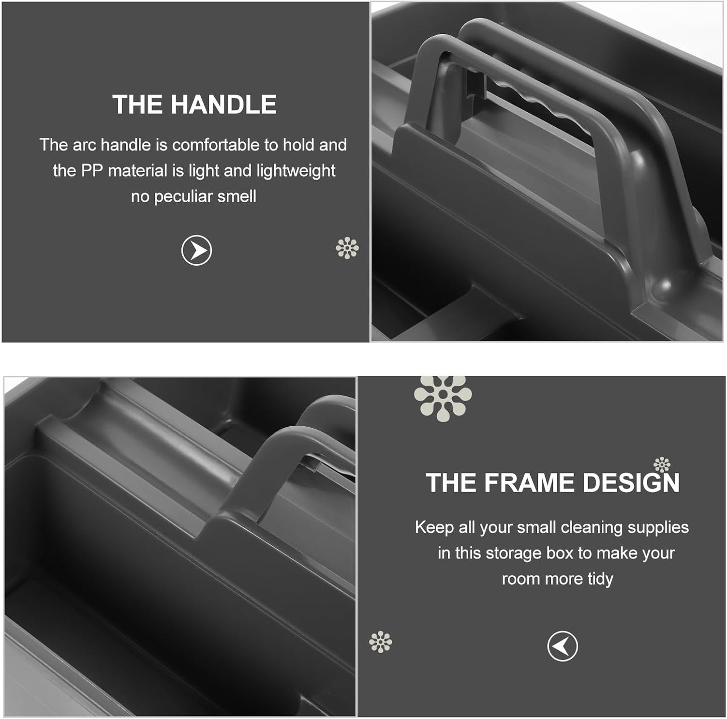  ULTECHNOVO Nettoyage En Polypropylène Résistant Poignée, Panier De Rangement Pour Produits D'Entretien Domestique Et Automobile