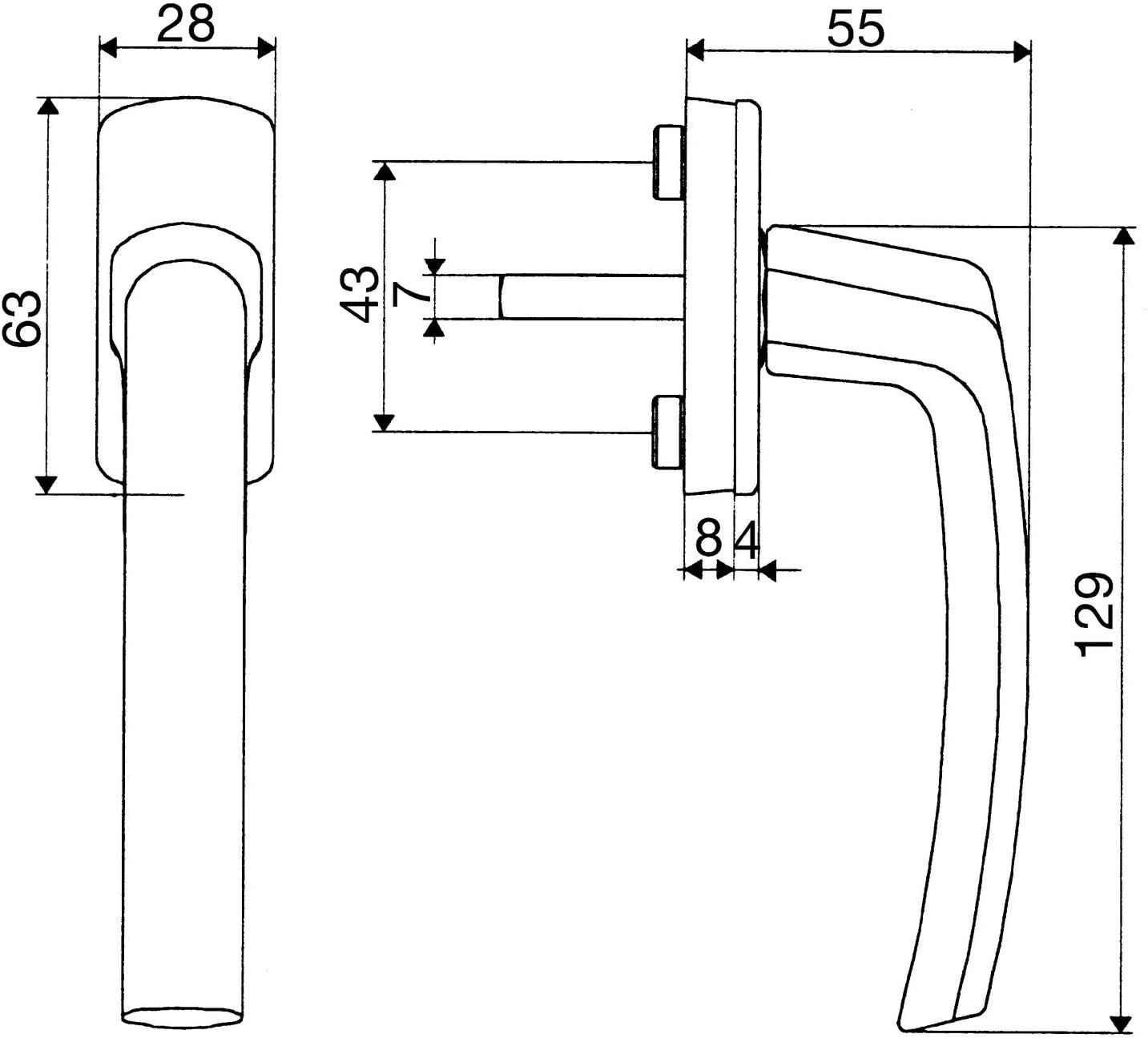  Satin Harmony Window Handle, Verdeckt Screw, 12, 7 X 32 Mm Square Stylus, Anodized Bronze, 1, Cam 102202626