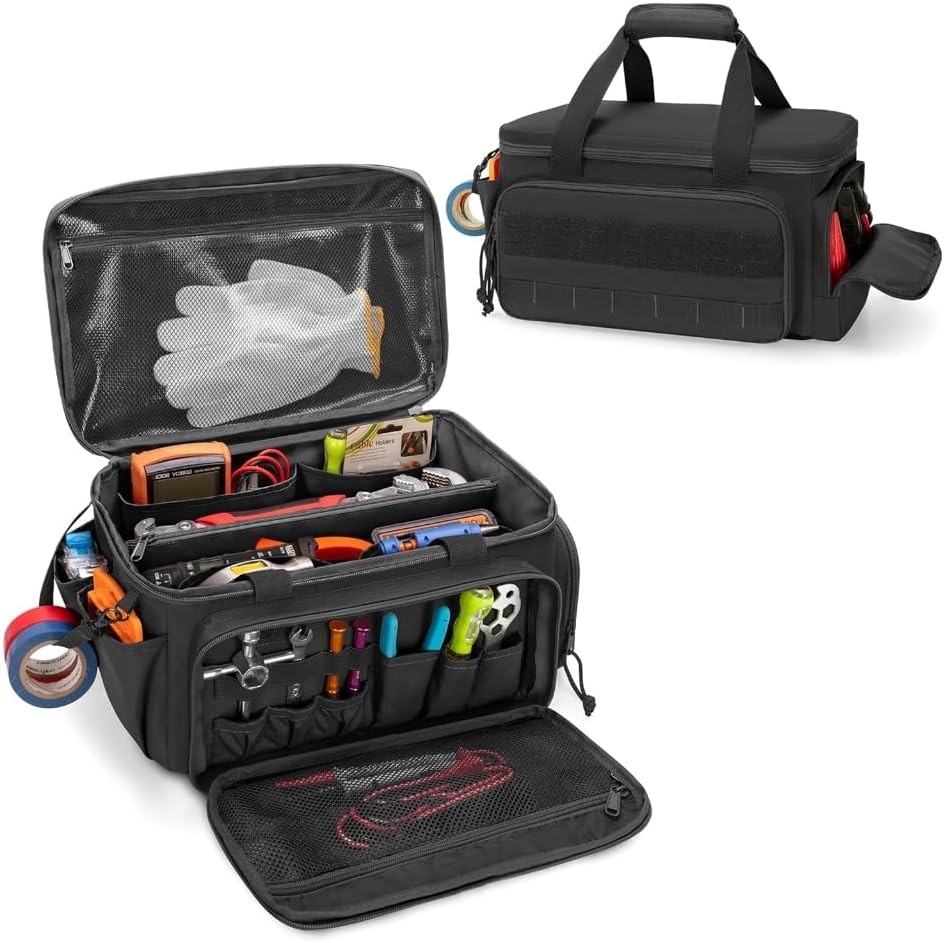  Sac De Travail Multifonction Pour Artisans, électriciens, Charpentiers, Noir
