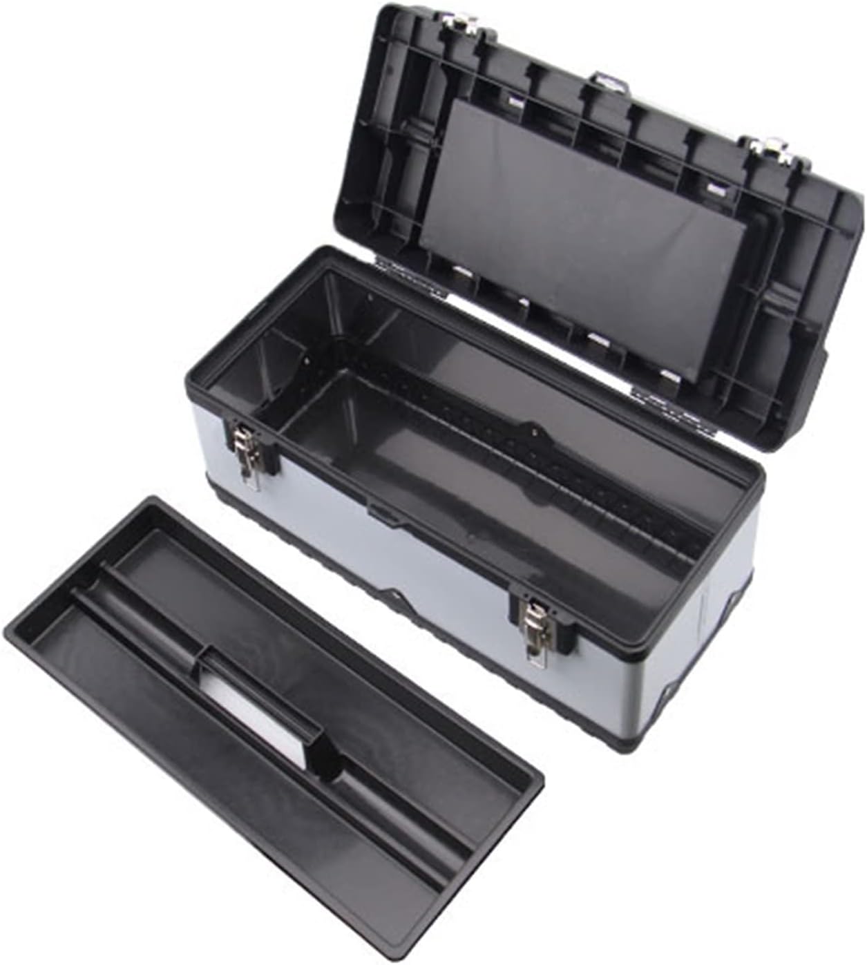 GENERIC Boîte à Outils Boîte à Outils - Rangement Verrouillable Portable, Construction En Acier Inoxydable Et Plastique - Plateau Amovible, Organisateur De Boîte à Outils Avec Poignée En Alliage D'a
