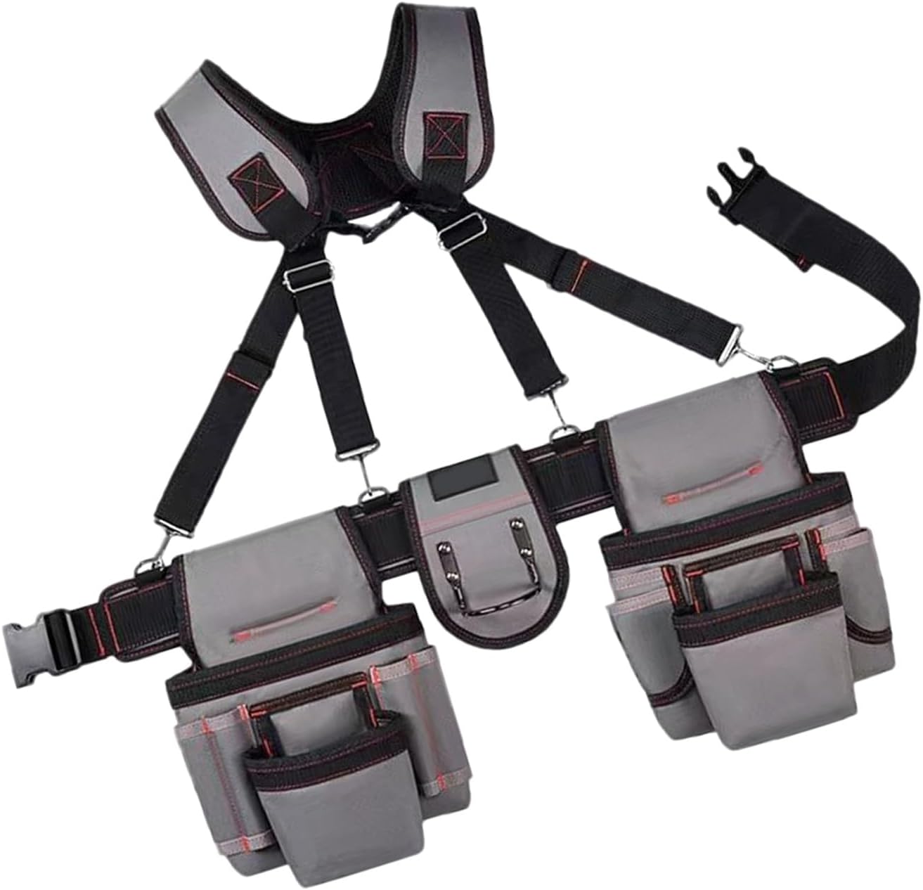  Ceinture Ergonomique Pour Outils De Travail Avec Compartiment De Rangement Multi-poches, Sangle Rembourrée Renforcée, Porte-jarretelles Réglables, Pochette à Outils, Ceinture De Charpentier