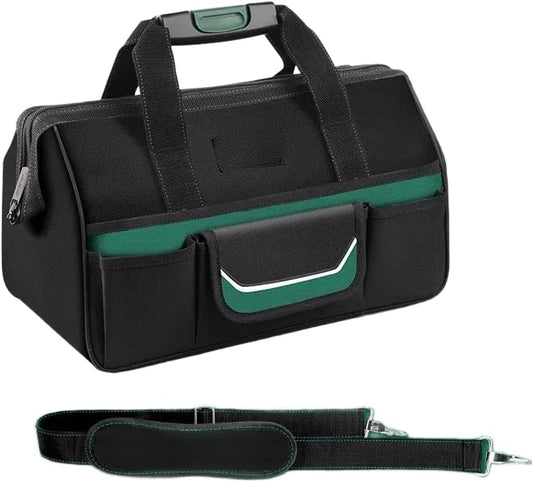  Sac De Travail En Toile Robuste Fabriqué à Partir De Tissu 1680d Avec Huit Poches Extérieures Et Bandes De Sécurité Pour Les Tâches De Construction En Plein Air, Vert (B)