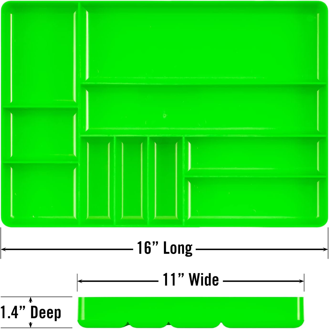  Ernst Manufacturing 5018 Plateau De Rangement Pour Maison Et Garage, 10 Compartiments, Vert