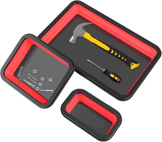  Plateau Magnétique, Lot De 3 Organiseurs De Pièces Magnétiques Pour Vis, écrous, Boulons, Plateau Porte-outils Pour Garage, établi, Réparation Automobile, Tri Du Matériel Et Tâches D'entretien Des