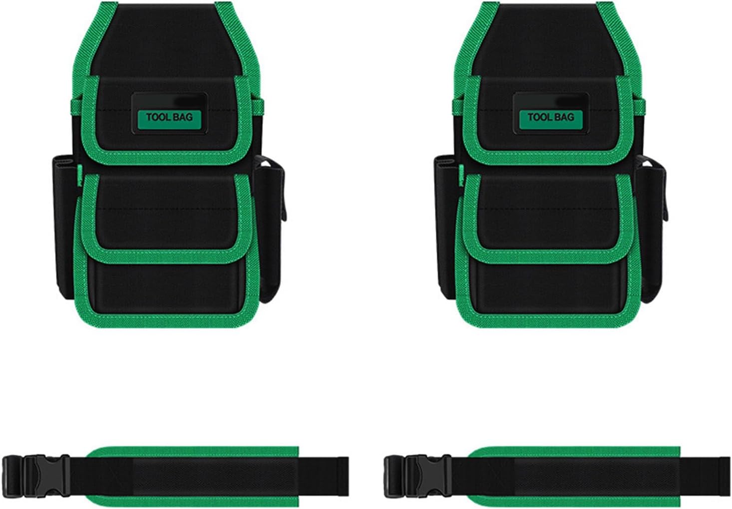  Lot De 2 Pochettes à Outils Avec Plusieurs Compartiments Pour Une Organisation Sécurisée, La Construction, La Réparation, Sac Banane Multifonction