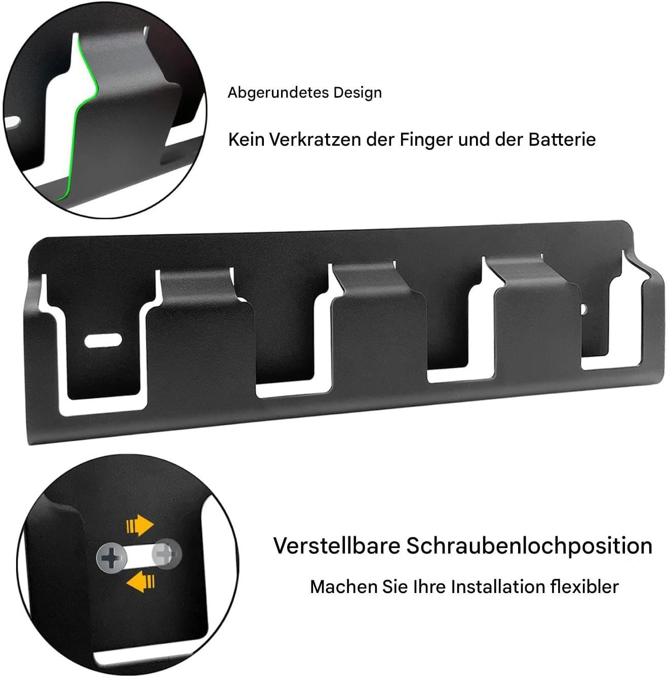  Generisch Organiseur De Piles Mural - Support En Acier Massif Robuste Avec 4 Compartiments - Système De Rangement De Piles 18 V - Pour Salon, Chambre à Coucher, Bureau, Garage, Bureau à Domicile