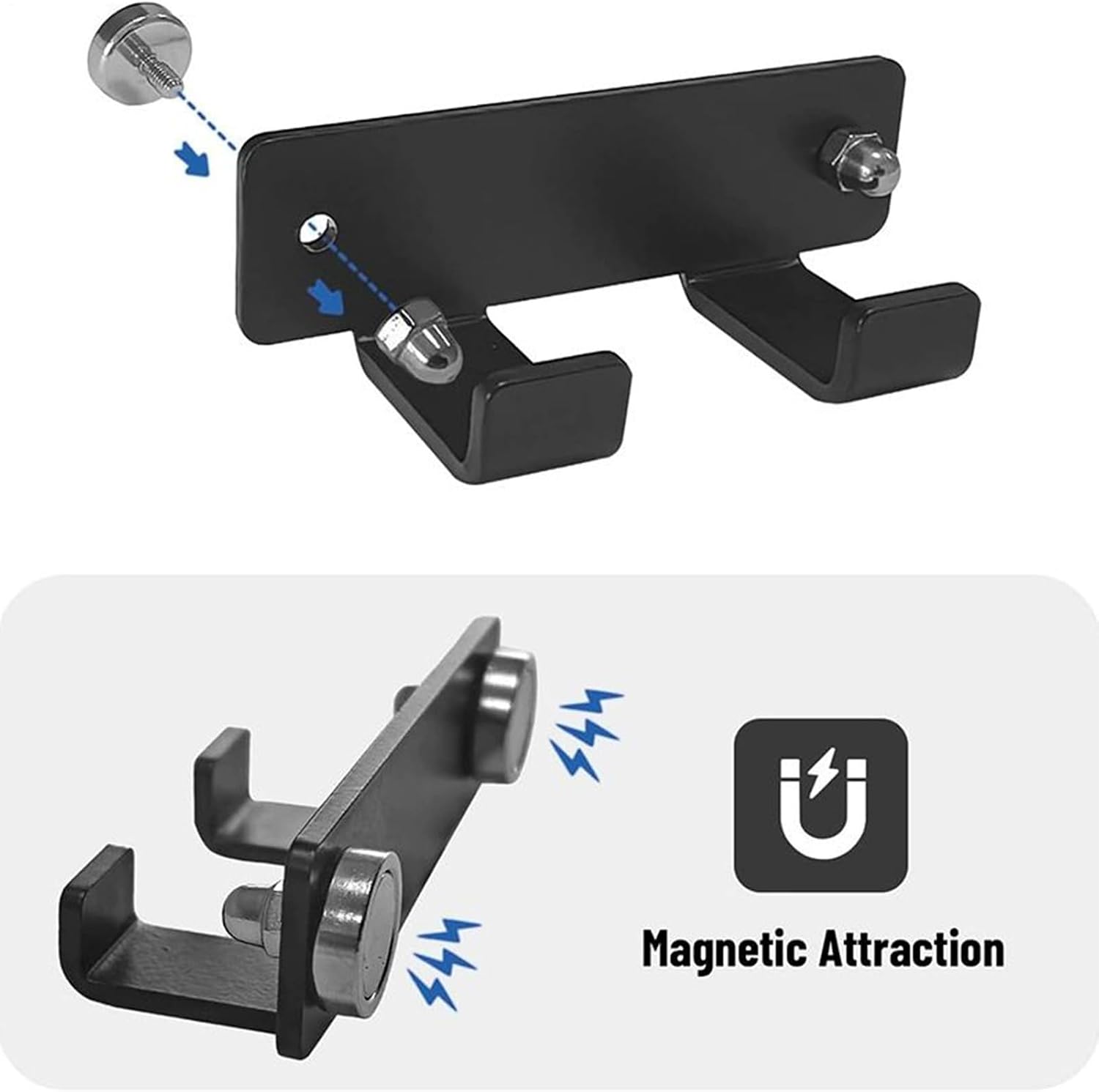  Porte-Clé Mandrin Magnétique,2 Pièces Support Métallique Pour Clé De Mandrin Murale - Rangement Magnétique Outils Pour Atelier Menuiserie Garage Maison