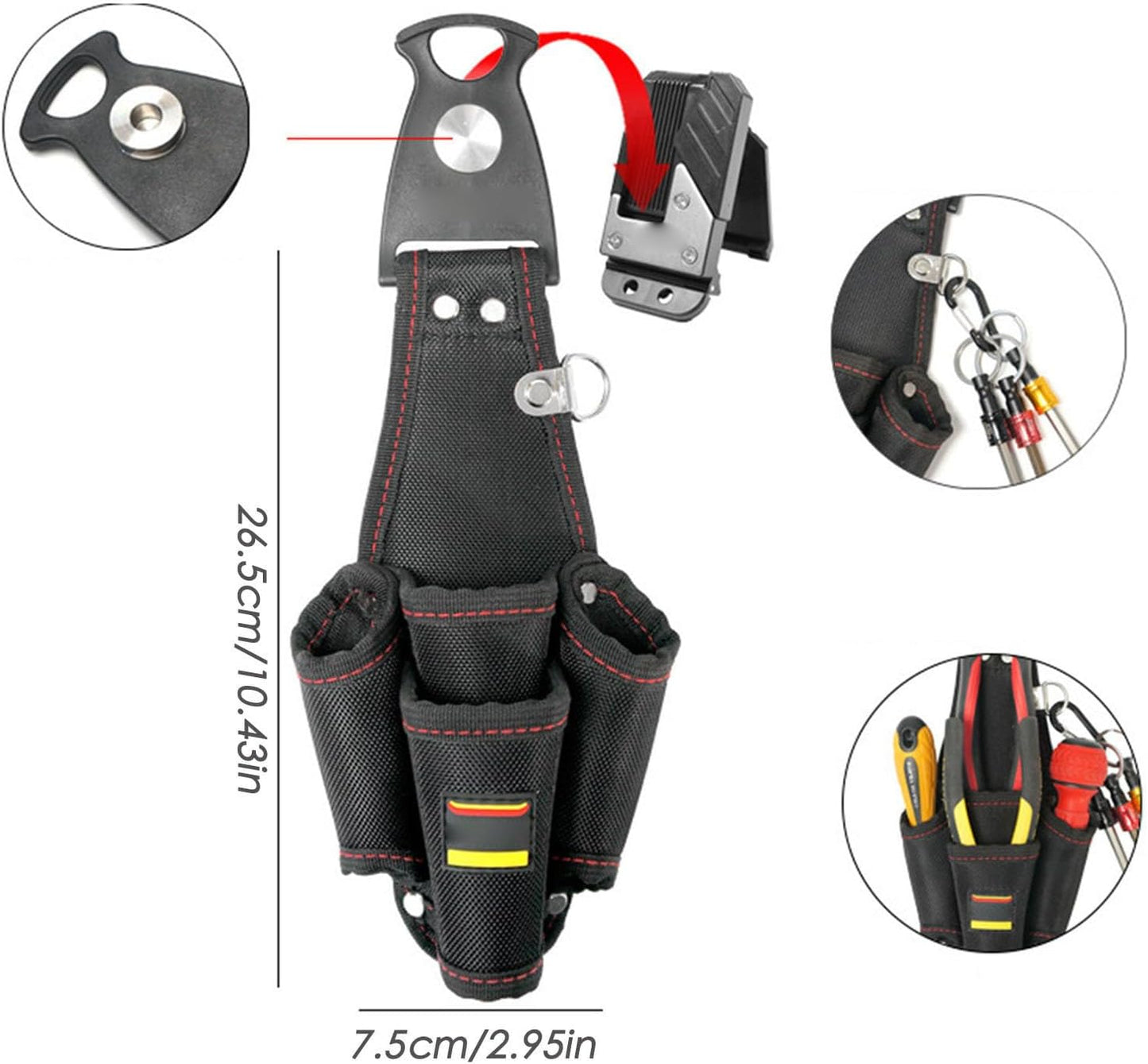 GENERIC Ceinture à Outils D'électricien | Pochette De Rangement Portable – Porte-outils – Pour Bricoleur, Entrepreneur, Mécanicien, Plombier, Menuiserie, Papa