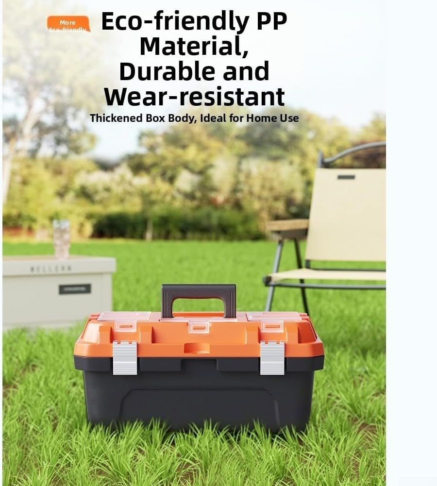  Boîte à Outils Double Couche Avec Bacs De Rangement Et De Rangement, Fabriquée En Polypropylène Robuste Pour Une Utilisation Fiable à La Maison Ou à L'atelier (43,2 Cm)