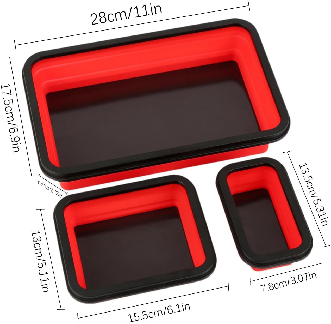  Pièces Magnétiques, Plateau Magnétique Pour Pièces Magnétiques, Plateau à Outils Pliable En Silicone, Boulons, Vis, Petits Bols Lourds En Silicone Polyvalents Avec Base Plateau Magnétique Pour Petites