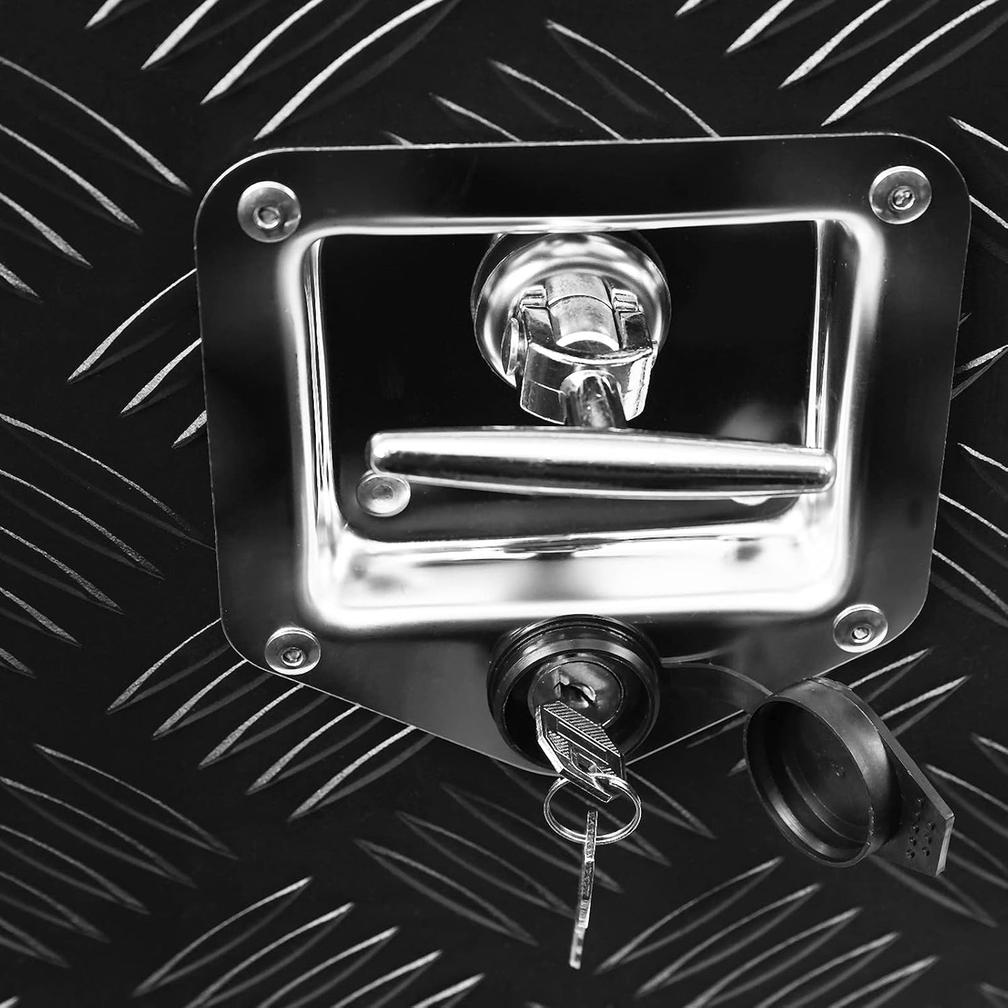  Boîte à Outils Carrée Imperméable De 76,2 Cm Pour Camion, Barre En Aluminium, Boîte De Rangement Sous Le Caisson, Coffre De Rangement Pour Pickup, Lit De Camion, Remorque De Camping-car
