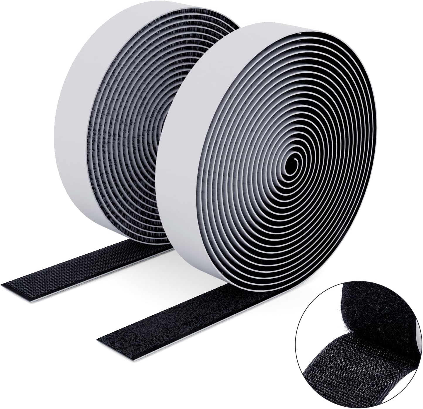  Double Sided Hook And Loop Tape, 20MM X 8M Self Adhesive Tape, Heavy Duty Tape, Interlocking Tape For Photo Frame, Mosquito Net, Carpet, DIY - White