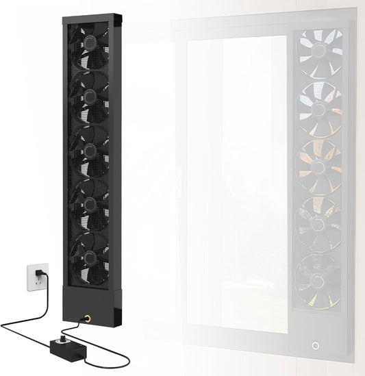  Ventilateur D'échappement Vertical De 75 à 80 Cm Pour Fenêtres Coulissantes – Se Fixe Fermement Aux Cadres Supérieurs Et Inférieurs De La Fenêtre, Installation Sans Outil Avec Vitesses Variables Pour