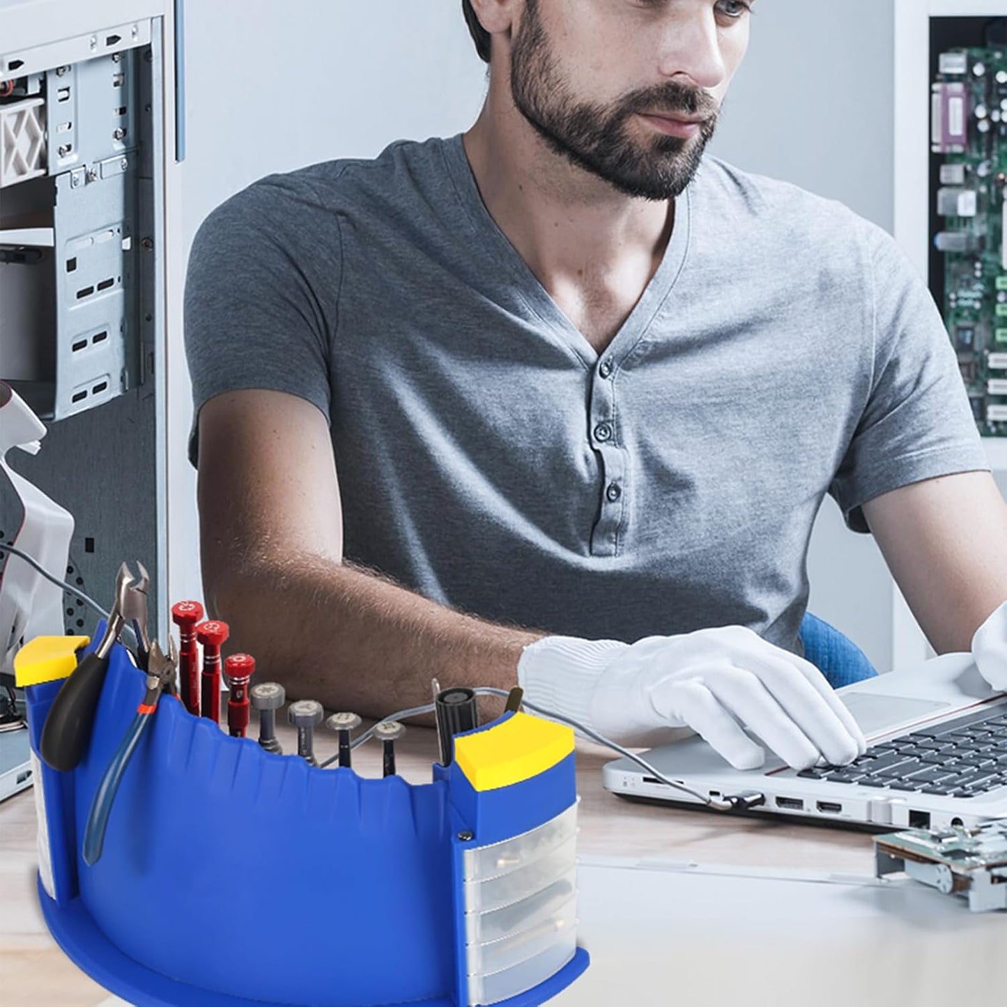  Organisateurs De Bureau Rotatifs Pour Outils De Réparation, Rotation à 360 Degrés, Support De Tournevis, Base Antidérapante, Boîte De Rangement