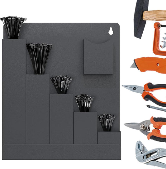  Support Mural Pour Colliers De Serrage | Rangement 6 Poches - Stockage Attaches-Câbles Électriques,Pour Installateurs Locataires Maison Bureau Studio Atelier Garage Camping-car Caravane Abri