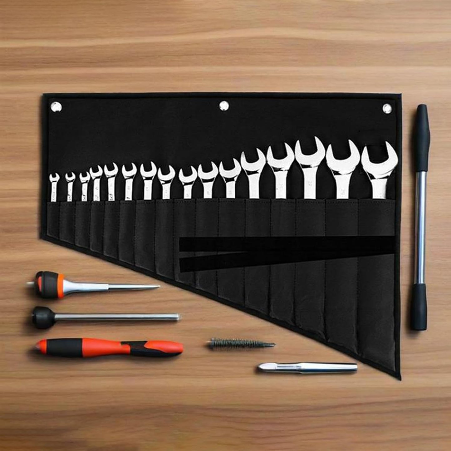 GENERIC Organisateur De Clés Enroulable, Pochette Porte-outils Robuste, Multi-poches Compacte, Matériau Oxford Avec Détails De Sangle élastique, Pochette à Clé, Organisateur D'outils Pour Camion, Mécanicien