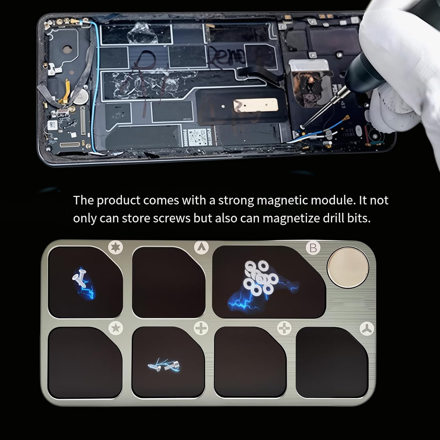  Plateau De Réparation Avec 7 Sections Pour Un Rangement Sécurisé Des Vis électroniques Et Des Outils - Plateau De Rangement Portable Pour Téléphone