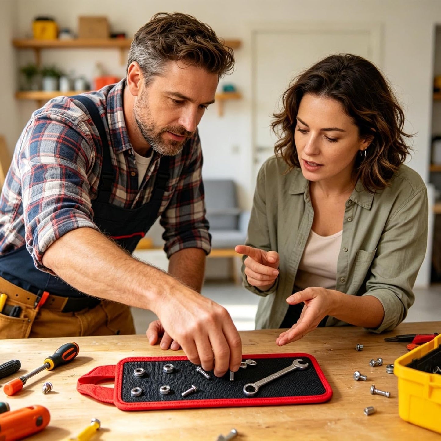  Tapis Magnétique Pour Outils,Plateau De Rangement Magnétique Pour Quincaillerie Avec Poignées | Tapis Pour Rangement D'Outils Pliable | Garage Atelier Jardin Remise Construction Bricolage Maison
