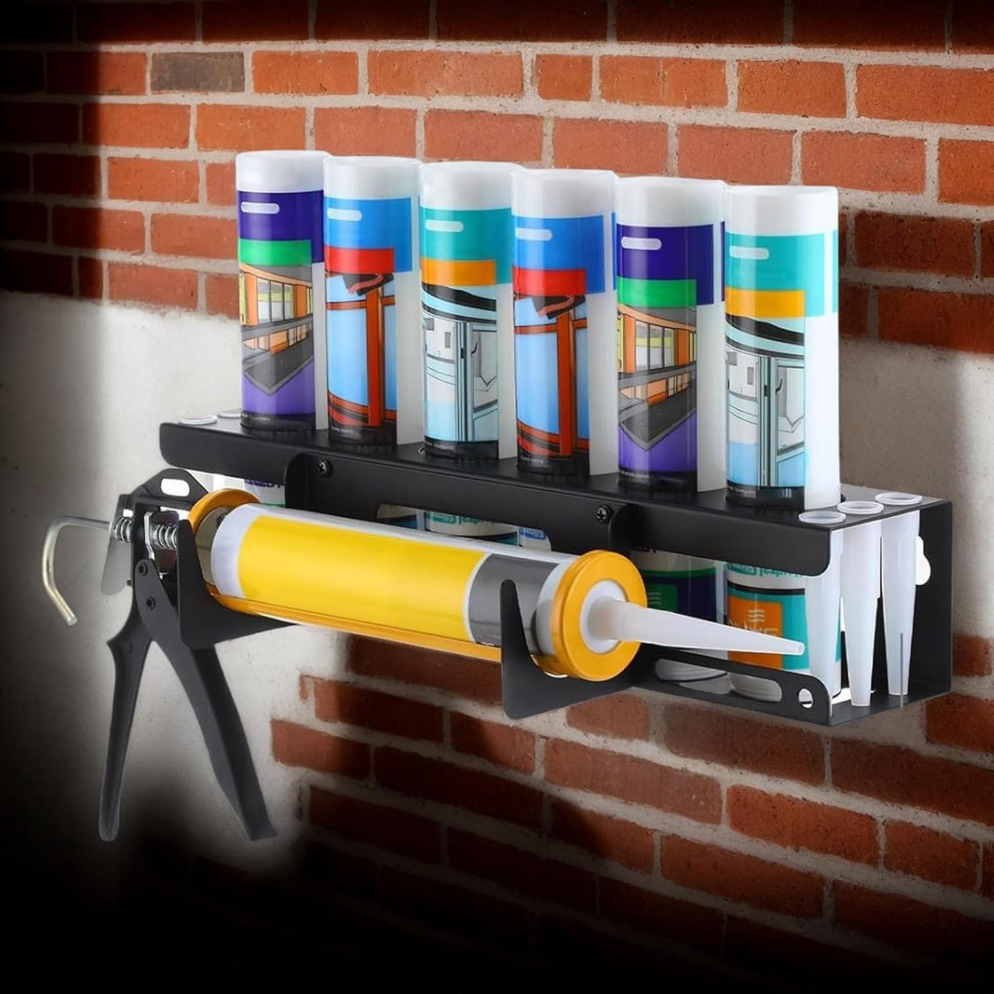  Support Pour Distributeur De Mastic D'Atelier - Organisateur Mural Pour Tubes De Mastic D'Atelier - Rangement Pour Outils De Professionnels En Rénovation Et Maintenance