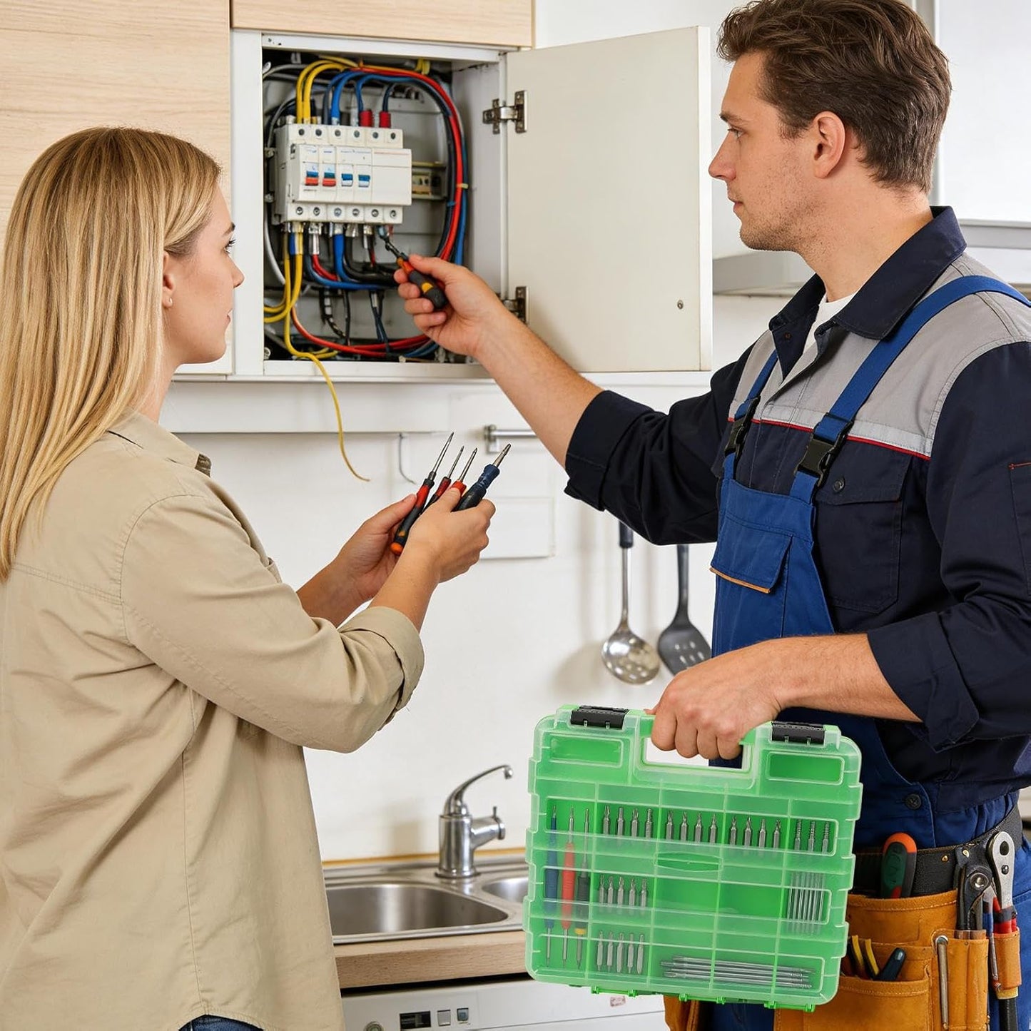 GENERIC Boîte à Outils – Boîte à Outils Portable à 34 Compartiments | Conteneur De Quincaillerie Avec Couvercle Transparent – Pour Garage, Maison, Atelier, Matériel De Quincaillerie à Ongles, écrous