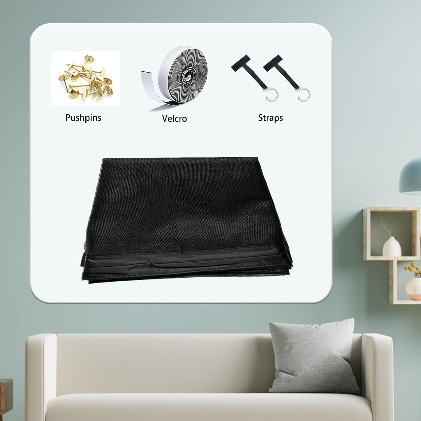  Magnetic Mosquito Net For Windows, 110 X 170 Cm, Magnetic Window Insect Screen, Easy Installation For Windows Doors, White