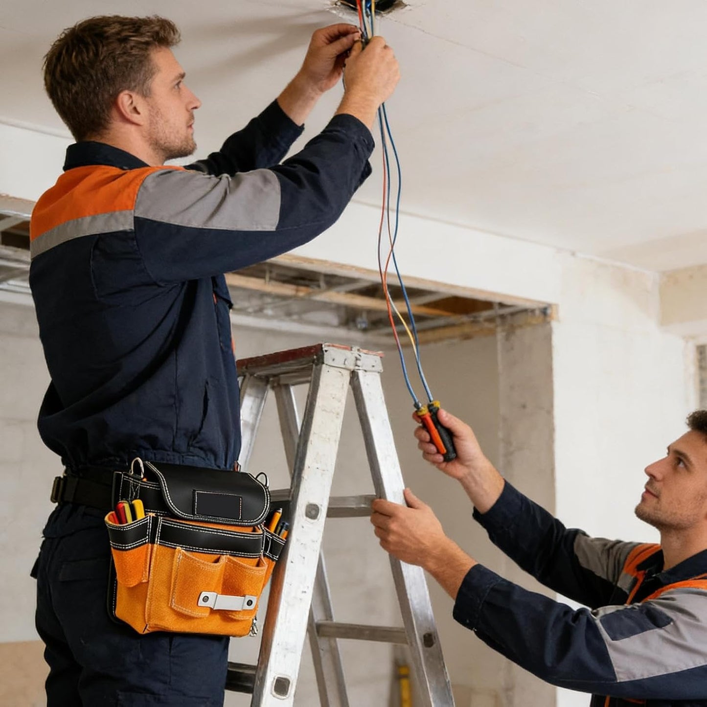  Générique Sacoche Ceinture À Outils - Support De Taille Imperméable | Avec Bretelle Amovible Et Ceinture Porte-Outil - Pour Les Travaux De Construction, D'Électricité, De Maintenance, De