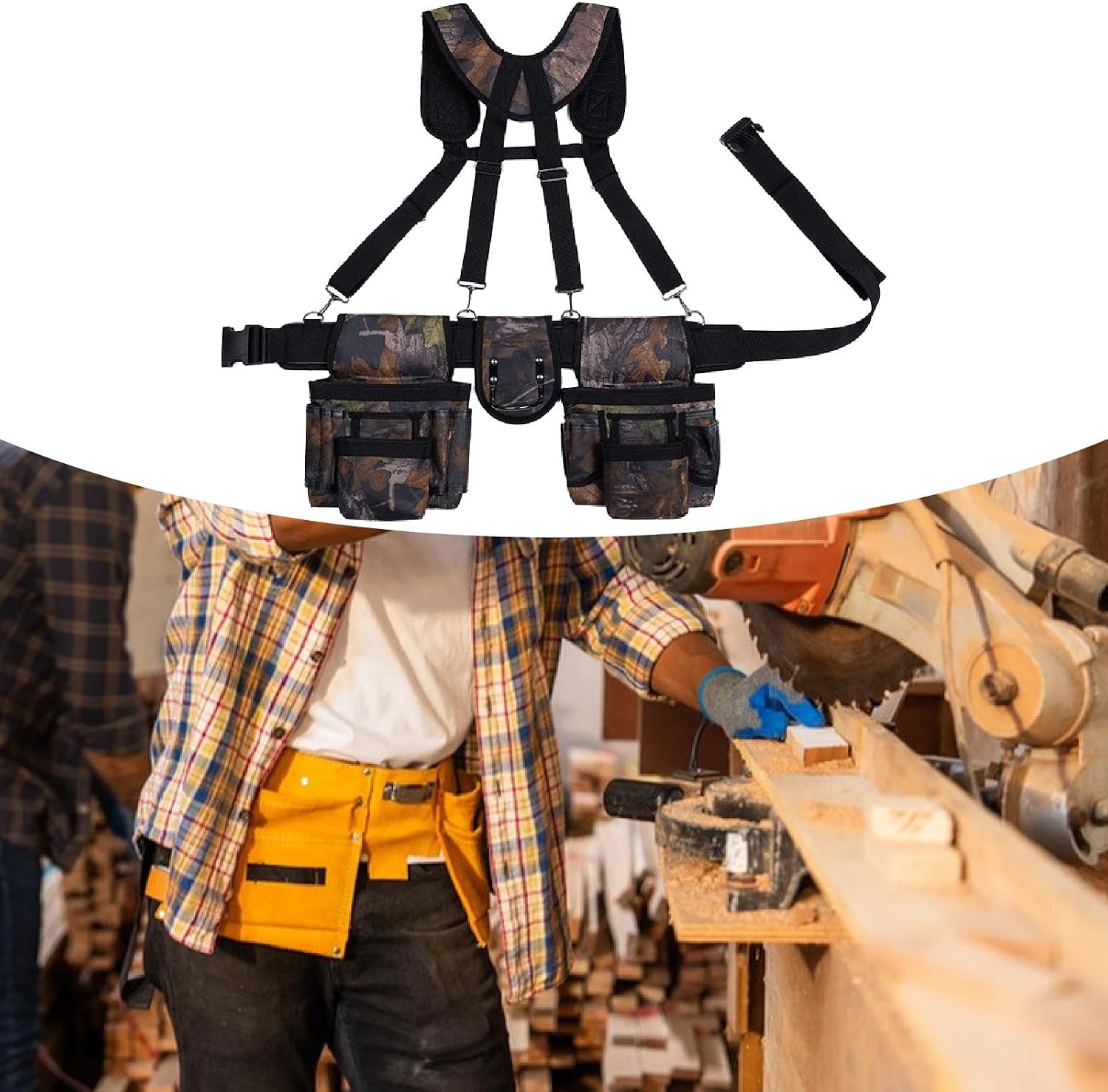  Ceinture Porte Outils Sacoche Professionnelle Organisateur De Mécanicien Pochette De Travail Du Bois Avec Sangle Réglable Approprié Pour Mécaniciens, Multi